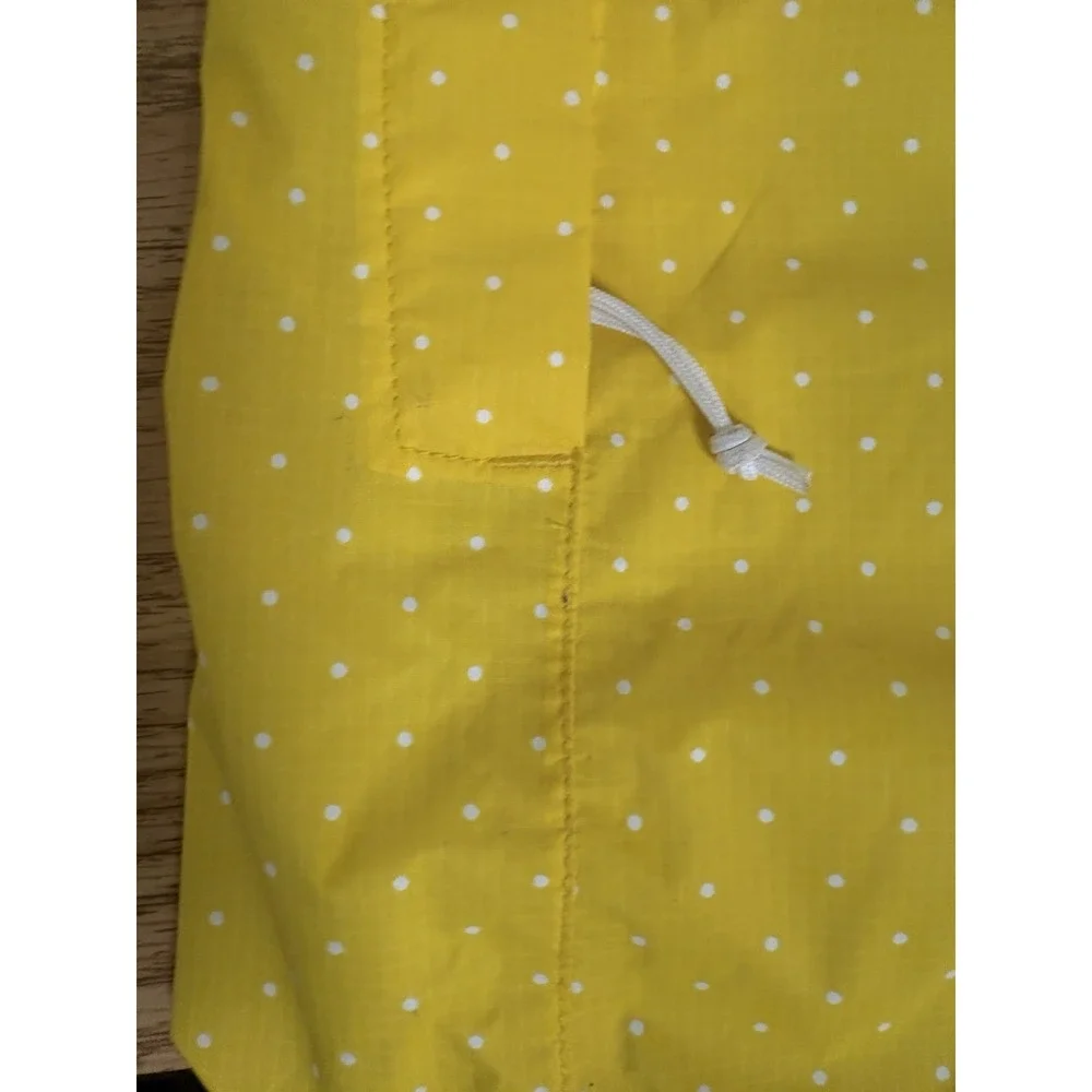 The North Face Rain Jacket Women's Yellow Polka Dot Hooded Zip Sz XL